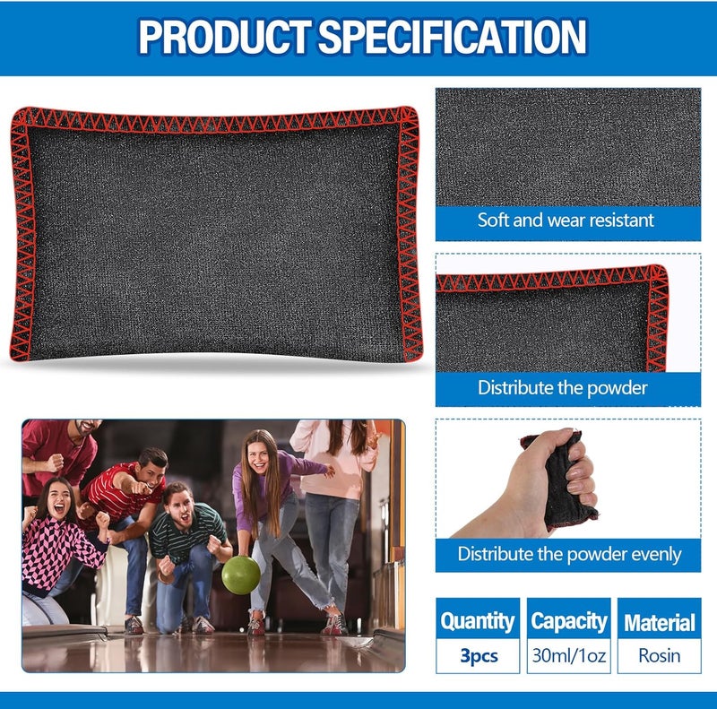 Simgoing Bowling Rosin Grip Bag Bowling Accessories Kit Grip Sack Powder Bag for Drying Hand for Golf Tennis Lifting Rock Climbing Gymnastics - Image 2